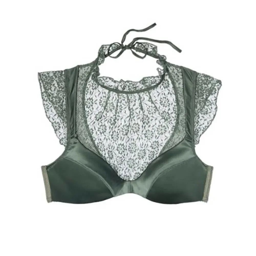 Victoria's Secret Dream Angels Green Highneck lace Lined Plunge Bra